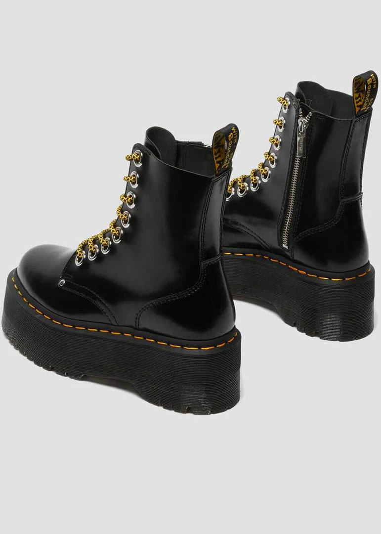 Dr. Martens Jadon Max Buttero Leather Platform Boots Black New In