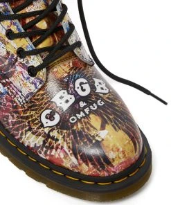 New In Dr. Martens 1460 CBGB Backhand Boots Multi