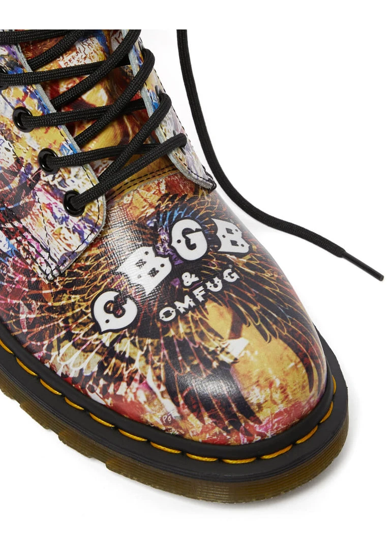 New In Dr. Martens 1460 CBGB Backhand Boots Multi