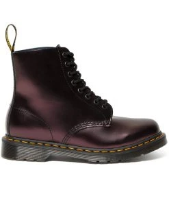 New In Dr. Martens 1460 Pascal Chroma Metallic Leather Boots Red