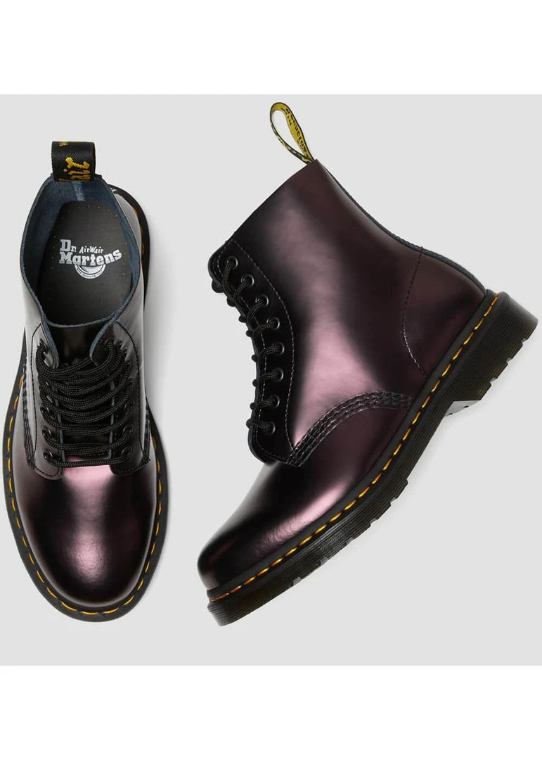 New In Dr. Martens 1460 Pascal Chroma Metallic Leather Boots Red