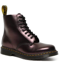 New In Dr. Martens 1460 Pascal Chroma Metallic Leather Boots Red