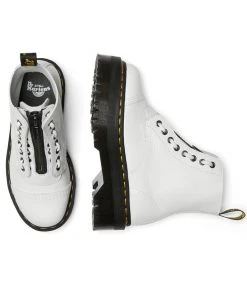 Dr. Martens Sinclair Nappa Leather Platform Boots White New In