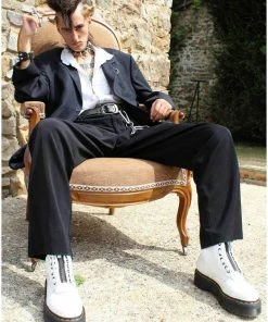 Dr. Martens Sinclair Nappa Leather Platform Boots White New In