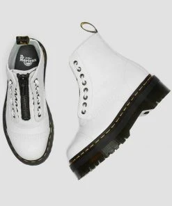 Dr. Martens Sinclair Nappa Leather Platform Boots White New In