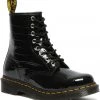 New In Dr. Martens 1460 Patent Croc Boots Black