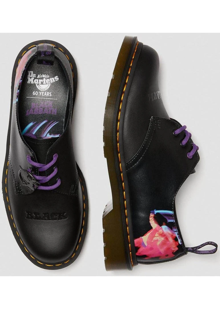 Dr. Martens Black Sabbath 1461 Paranoid Leather Shoes Black New In