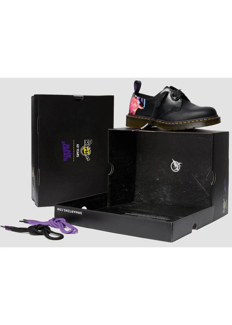 Dr. Martens Black Sabbath 1461 Paranoid Leather Shoes Black New In