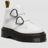 New In Dr. Martens Devon Heart Aunt Sally Soft Leather Boots White