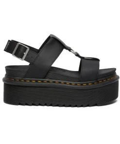 Dr. Martens Francis Hydro Leather Platform Sandals Black