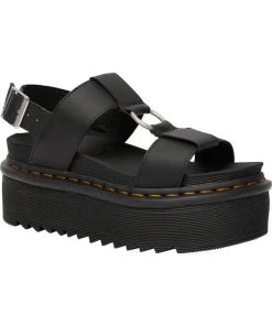 Dr. Martens Francis Hydro Leather Platform Sandals Black