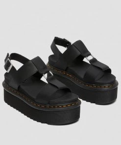 Dr. Martens Francis Hydro Leather Platform Sandals Black