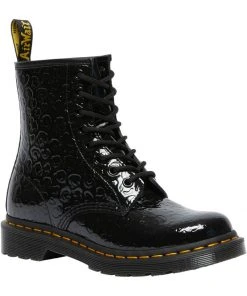 Dr. Martens 1460 Leopard Patent Boots Black New In