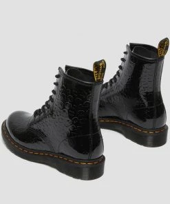 Dr. Martens 1460 Leopard Patent Boots Black New In
