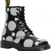Dr. Martens 1460 Polka Dot Leather Boots Black White New In
