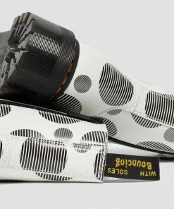 Dr. Martens Jadon Polka Dot Leather Platform Boots White Black