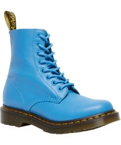 Dr. Martens 1460 Pascal Virginia Soft Leather Boots Mid Blue New In