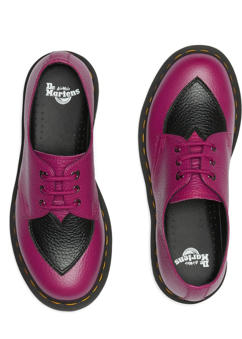 New In Dr. Martens 1461 Amore Heart Leather Shoes Fuchsia Black