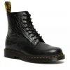 New In Dr. Martens 1460 Flame Smooth Leather Boots Black