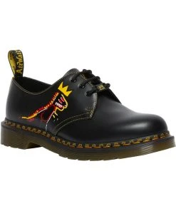 New In Dr. Martens X Basquiat 1461 Leather Shoes Black
