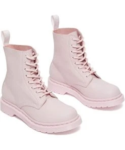 New In Dr. Martens 1460 Pascal Virginia Soft Leather Boots Chalk Pink