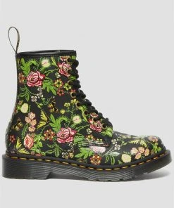 New In Dr. Martens 1460 Bloom Leather Boots Black