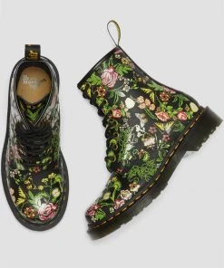 New In Dr. Martens 1460 Bloom Leather Boots Black