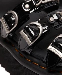 Dr. Martens Blaire 2 Patent Chain Platform Sandals Black