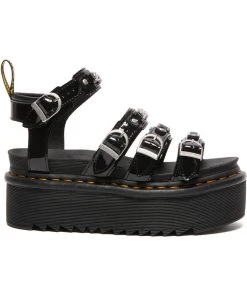 Dr. Martens Blaire 2 Patent Chain Platform Sandals Black