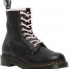 New In Dr. Martens 1460 Virginia Soft Leather Boots Black Chalk Pink