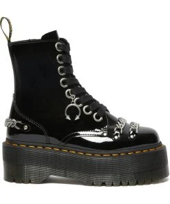 Dr. Martens Jadon Max Chain Patent Platform Boots Black