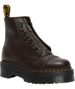 Dr. Martens Sinclair Nappa Leather Plateau Boots Burgundy New In