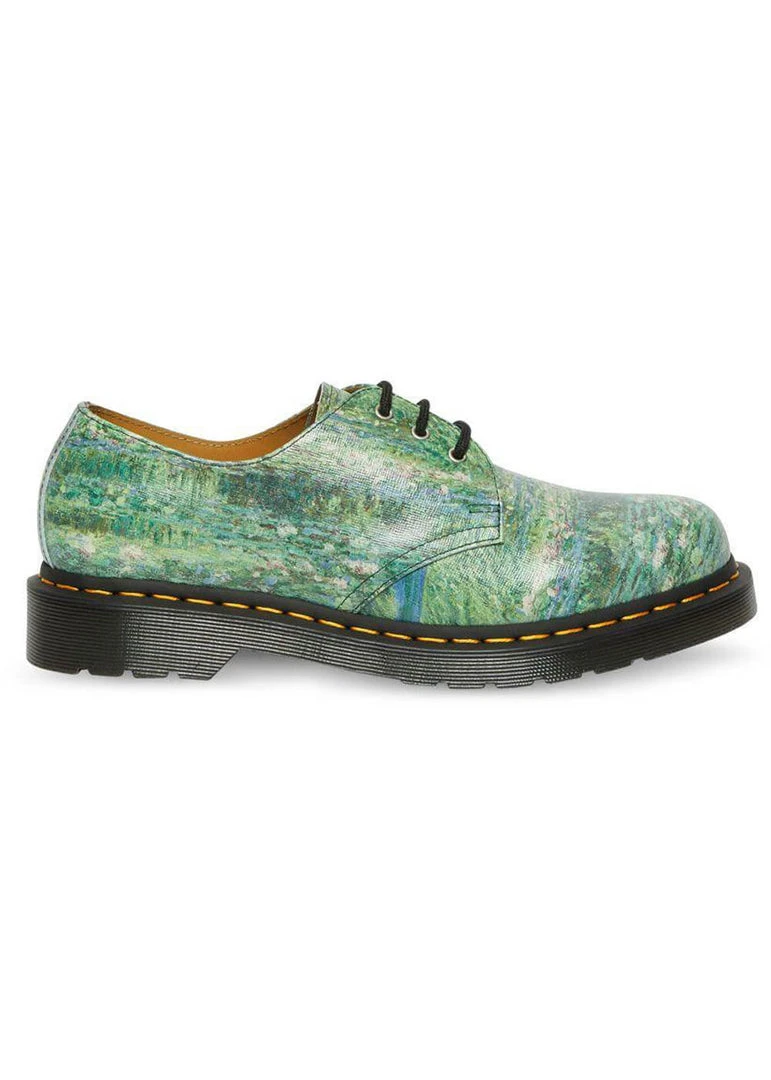 New In Dr. Martens X National Gallery 1461 Monet Lily Pond Shoes Multi
