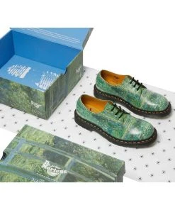 New In Dr. Martens X National Gallery 1461 Monet Lily Pond Shoes Multi