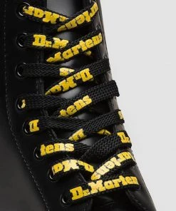 Dr. Martens Logo Laces Flat 8 Eyes Black And Yellow New In