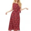 New In Bright & Beautiful Ali Tropical Floral 70's Dress Red