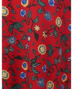 New In Bright & Beautiful Ali Tropical Floral 70's Dress Red