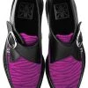 T.U.K Zebra Buckle Pointed Vegan Creepers Black Purple