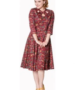 Banned Autumn Leaves Christmas 50's Swing Dress Dresses