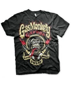 New In Gas Monkey Garage Mens Spark Plugs T-Shirt Black