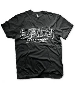 Gas Monkey Garage Mens White Logo T-Shirt Black New In