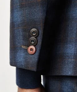 Gibson London Harry Check Jacket Teal New In