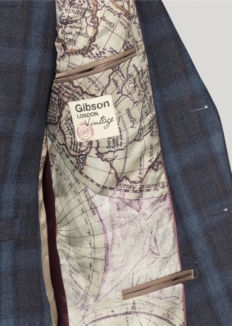 Gibson London Harry Check Jacket Teal New In