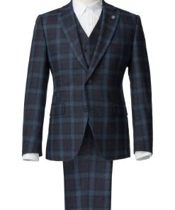 Gibson London Harry Check Jacket Teal New In