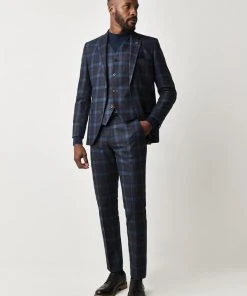 Gibson London Harry Check Jacket Teal New In