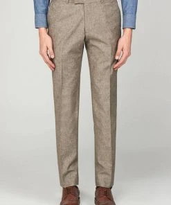 Gibson London Dwayne Linen Trousers Stone New In