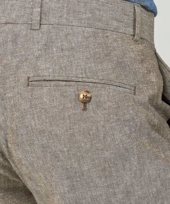 Gibson London Dwayne Linen Trousers Stone New In