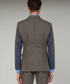 New In Gibson London Fred Gingham Jacket Brown Blue