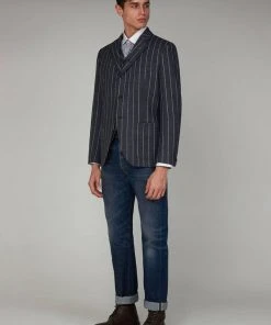 Gibson London Pearson Stripe Jacket Blue