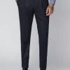 Gibson London Christopher Chalk Stripe Trousers Navy